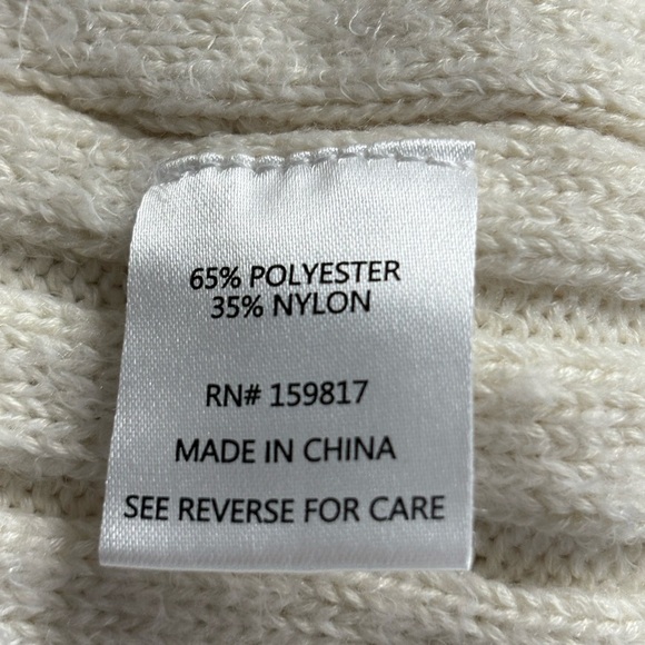 Altar'd State Off White Oversized FuzzyTurtleneck Ribbed Sweater Size Medium - Picture 8 of 14